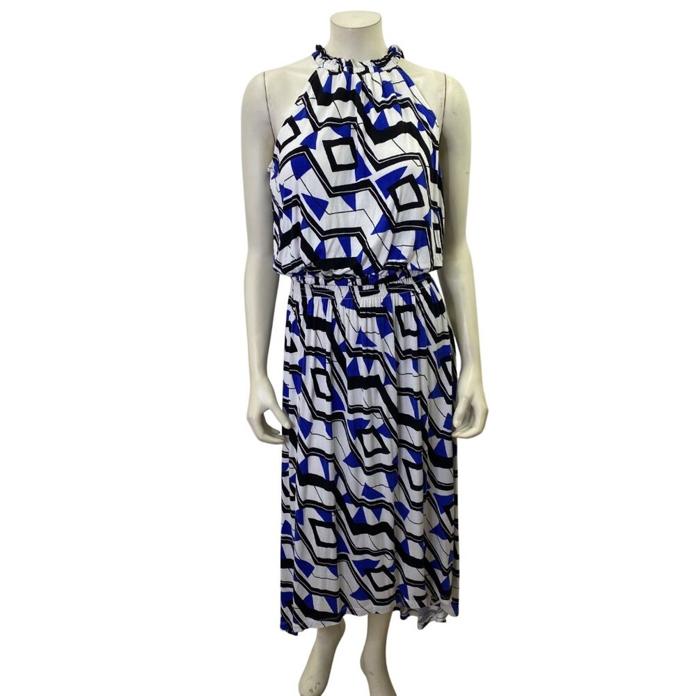 Apt. 9 Sleeveless Geometric Print Midi Dress With Elastic Waist Size S NWT